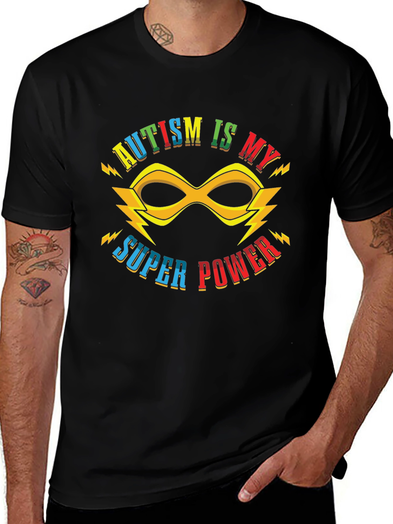 Autism is My Super Power Black T-Shirt