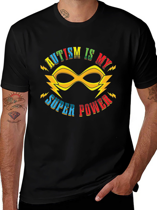 Autism is My Super Power Black T-Shirt