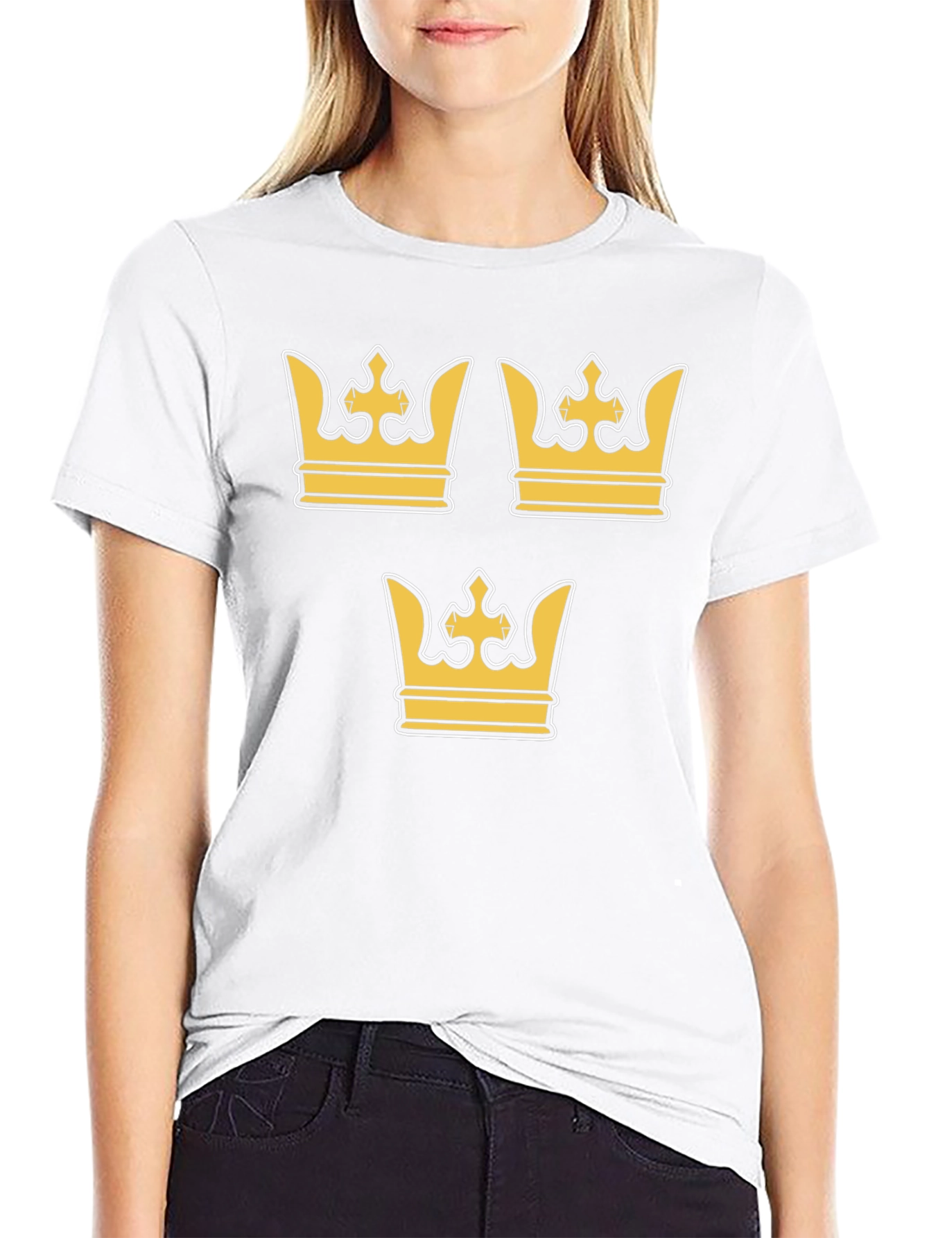 Swedish Crown Graphic T-Shirt - Black Crew Neck
