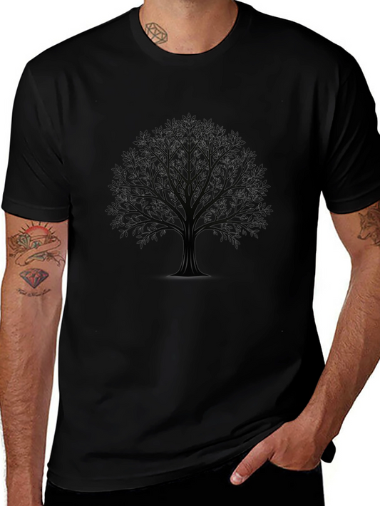 Mens Black Tree Graphic T-Shirt