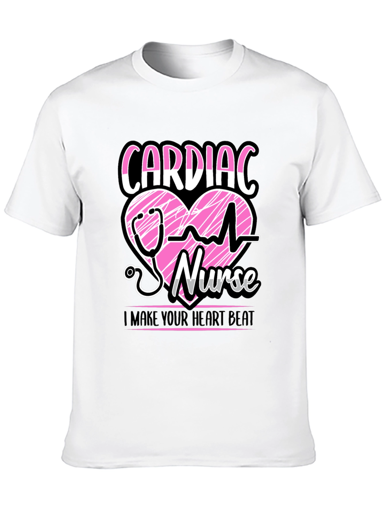 Cardiac Nurse T-Shirt - Heartbeat Design