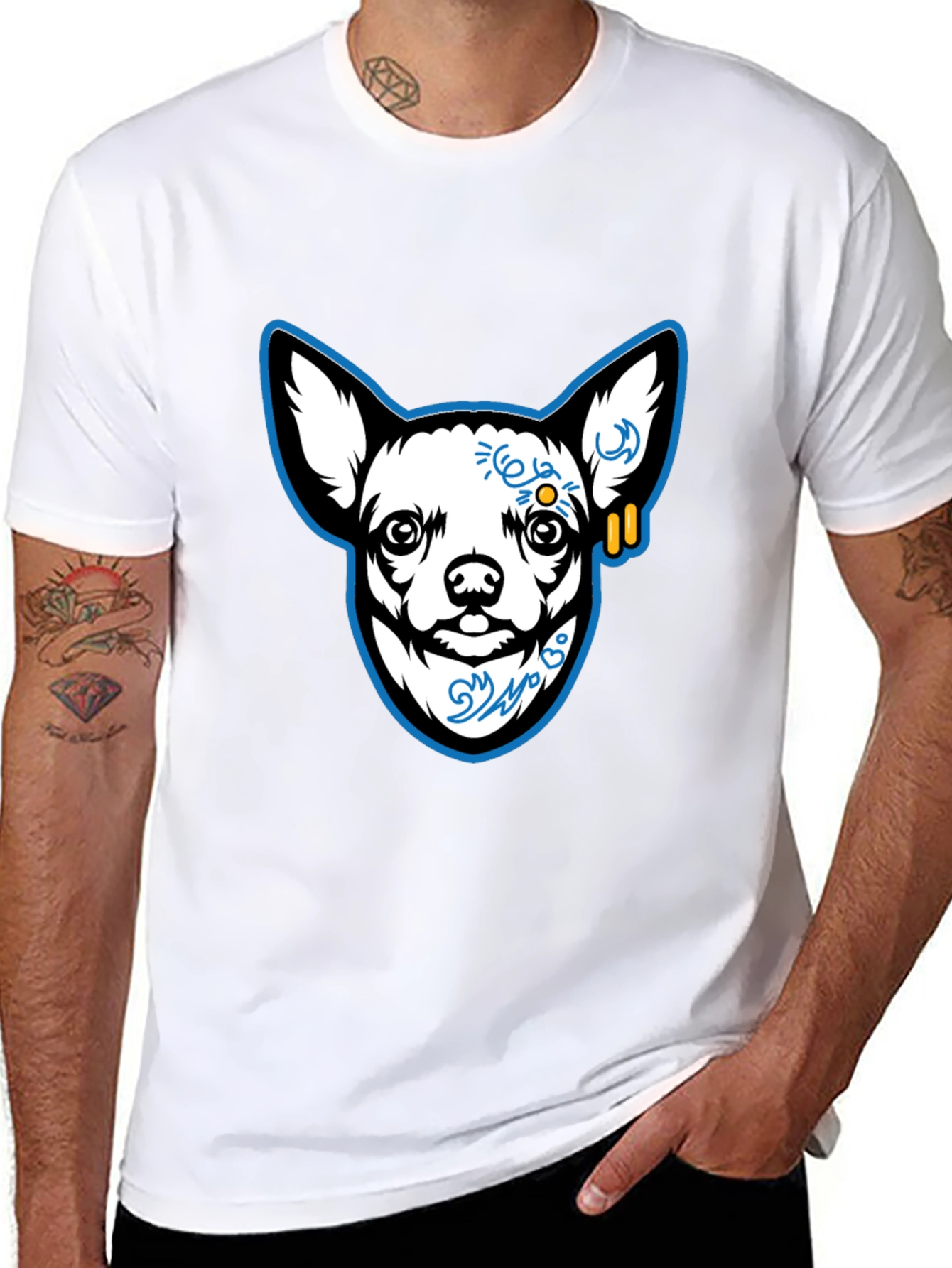 Cool Chihuahua Graphic Black T-Shirt