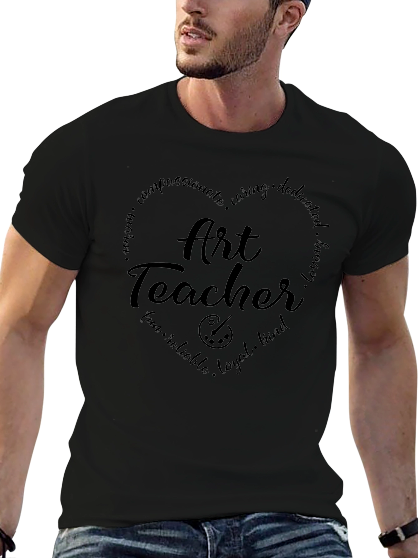 Art Teacher Heart Graphic Tee