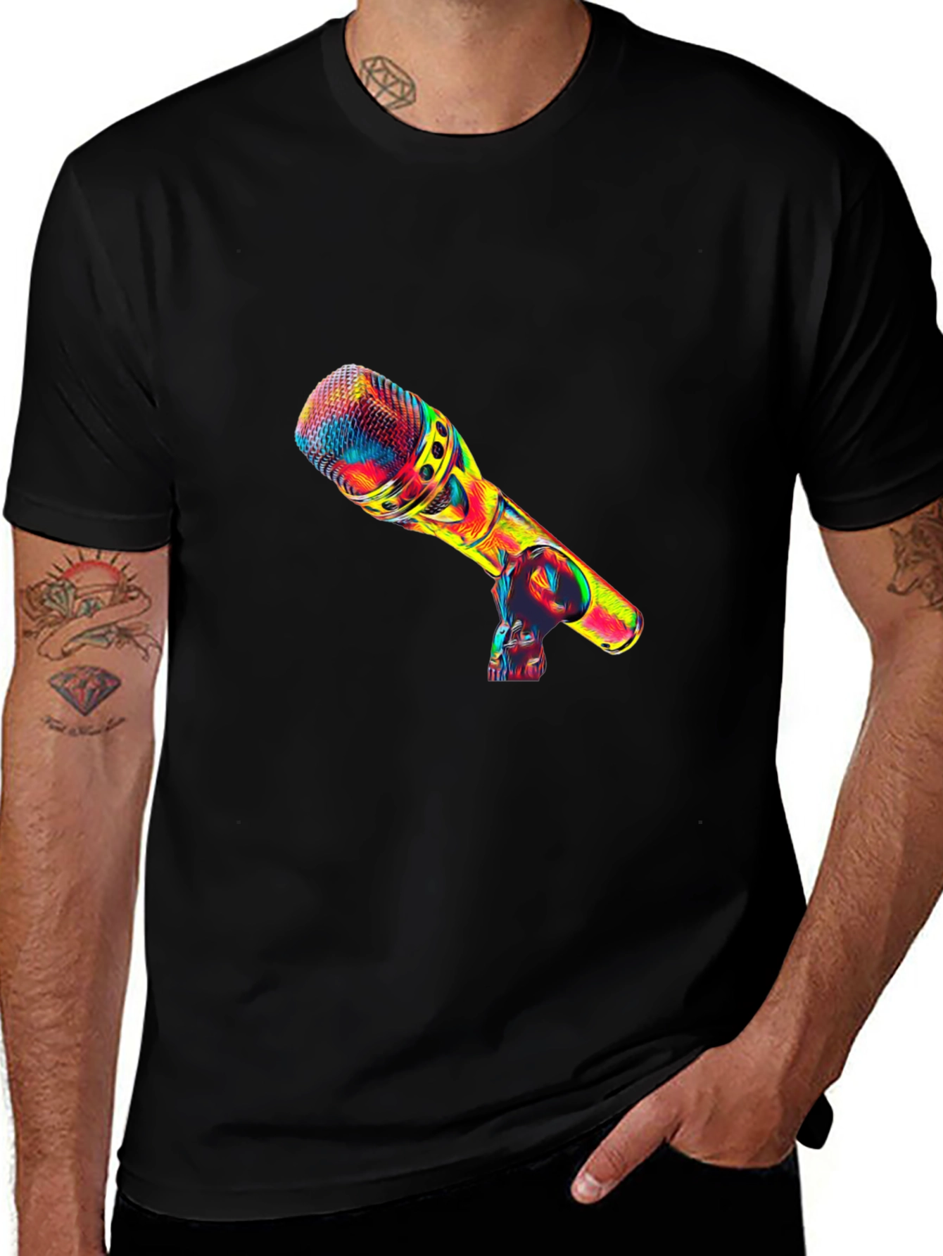 Vivid Microphone Graphic Tee - Music Lovers Apparel
