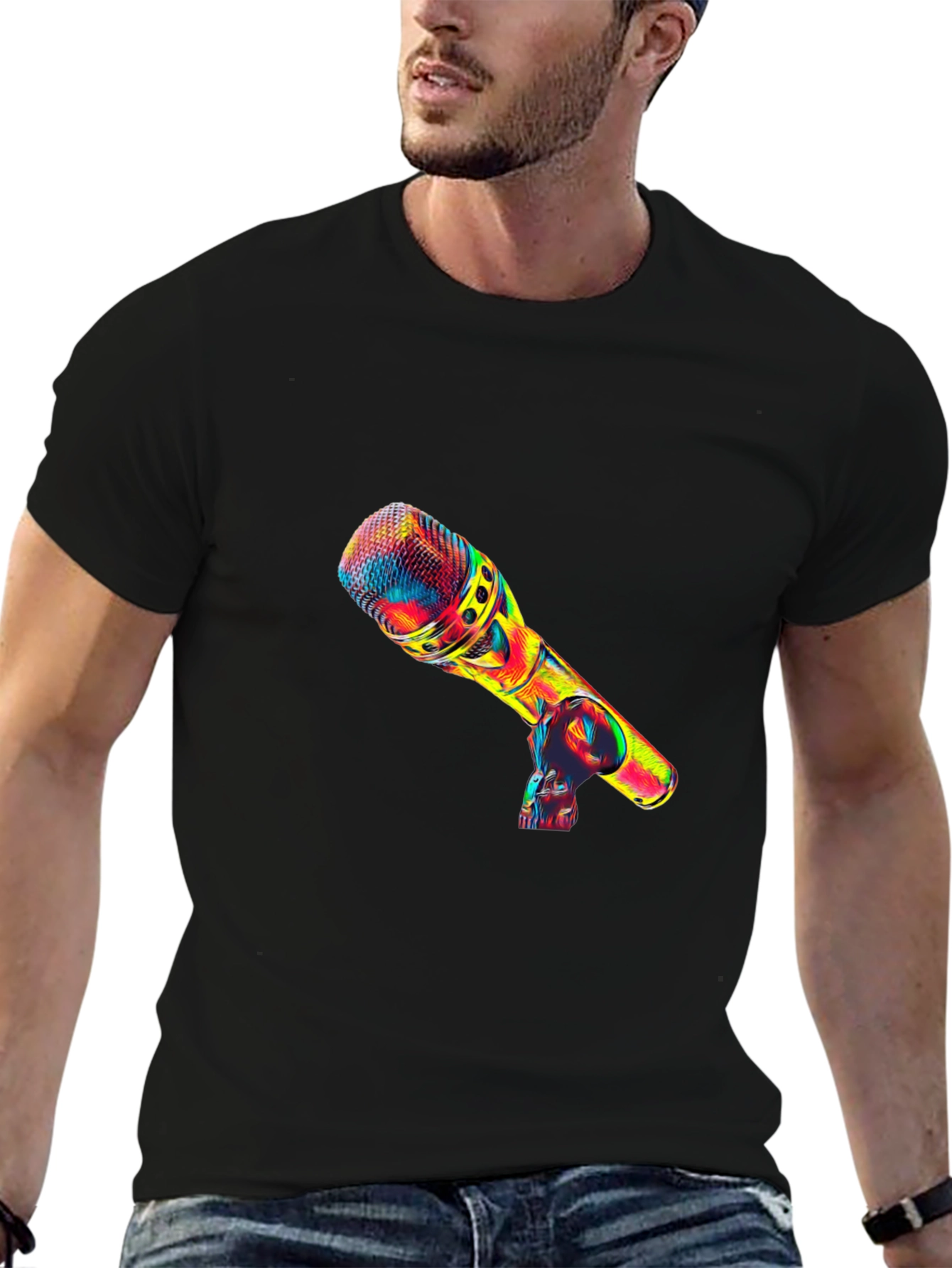 Vivid Microphone Graphic Tee - Music Lovers Apparel