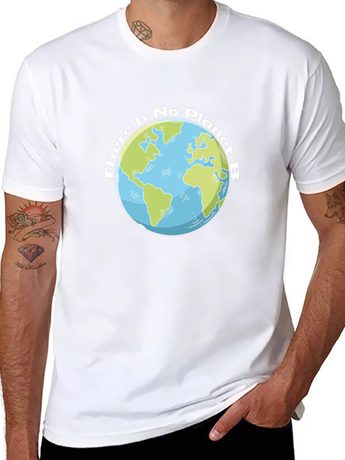 No Planet B Earth Graphic Tee - Black Cotton