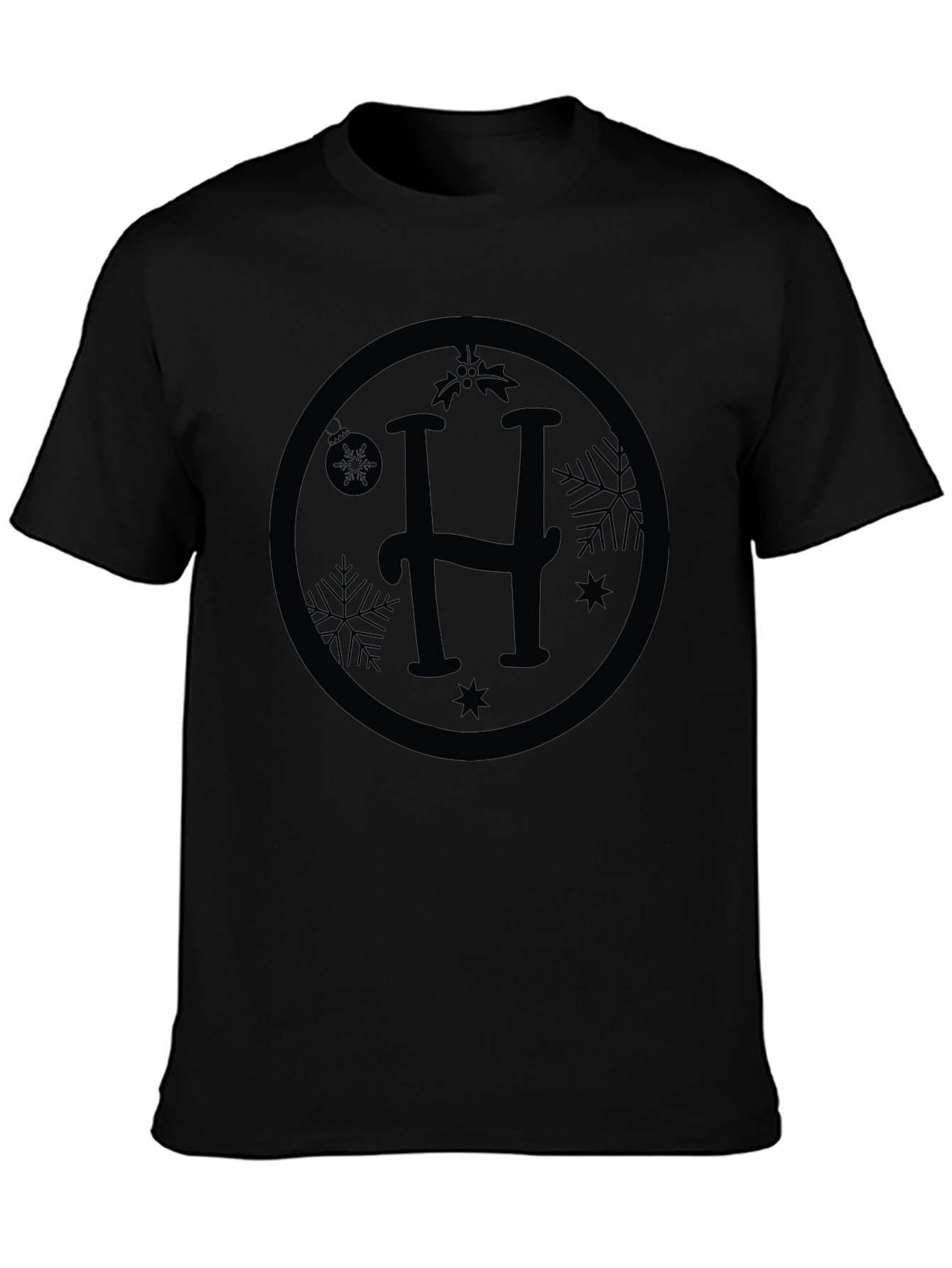 Monogram H Holiday Black T-Shirt