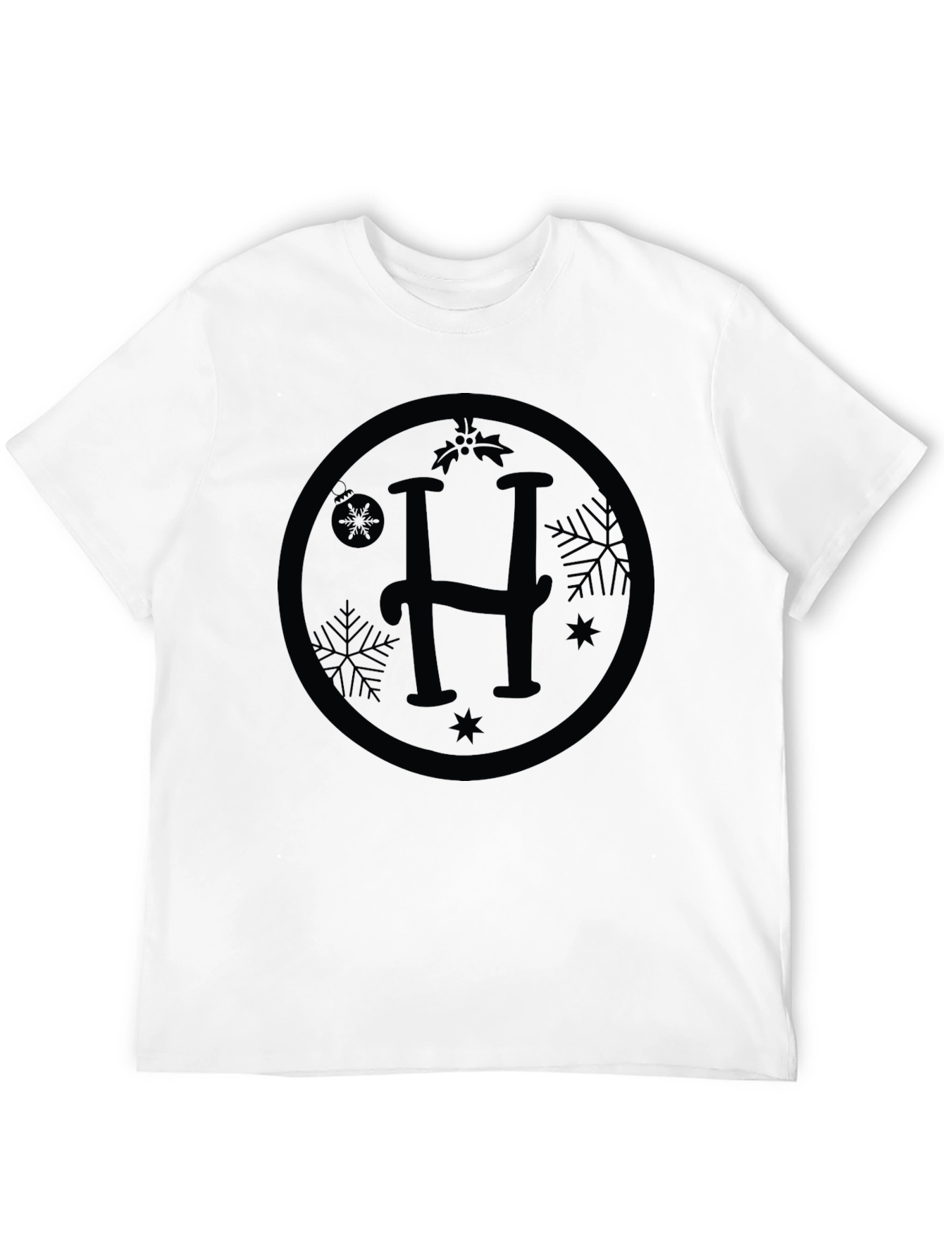 Monogram H Holiday Black T-Shirt