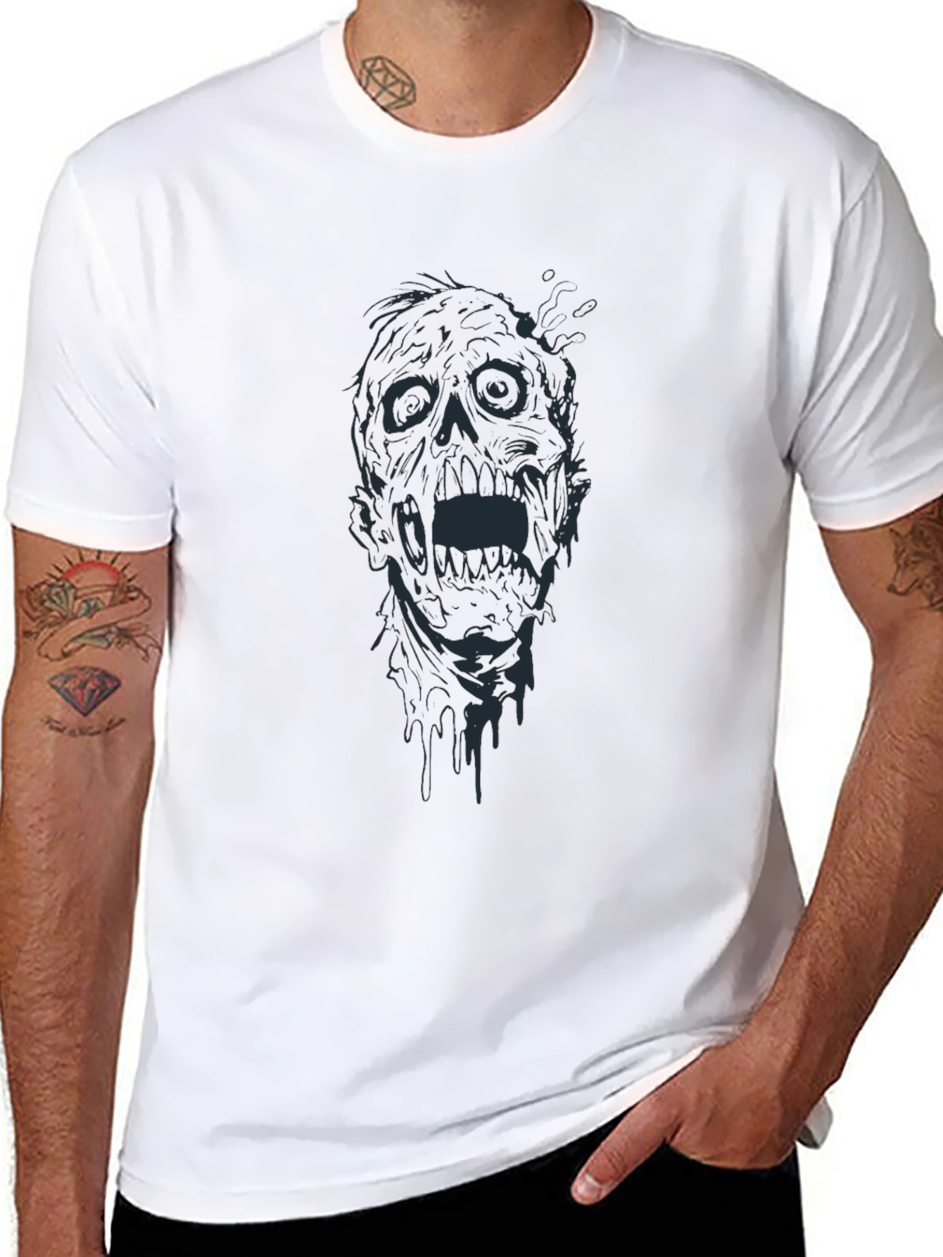 Zombie Graphic Tee - Black Horror T-Shirt