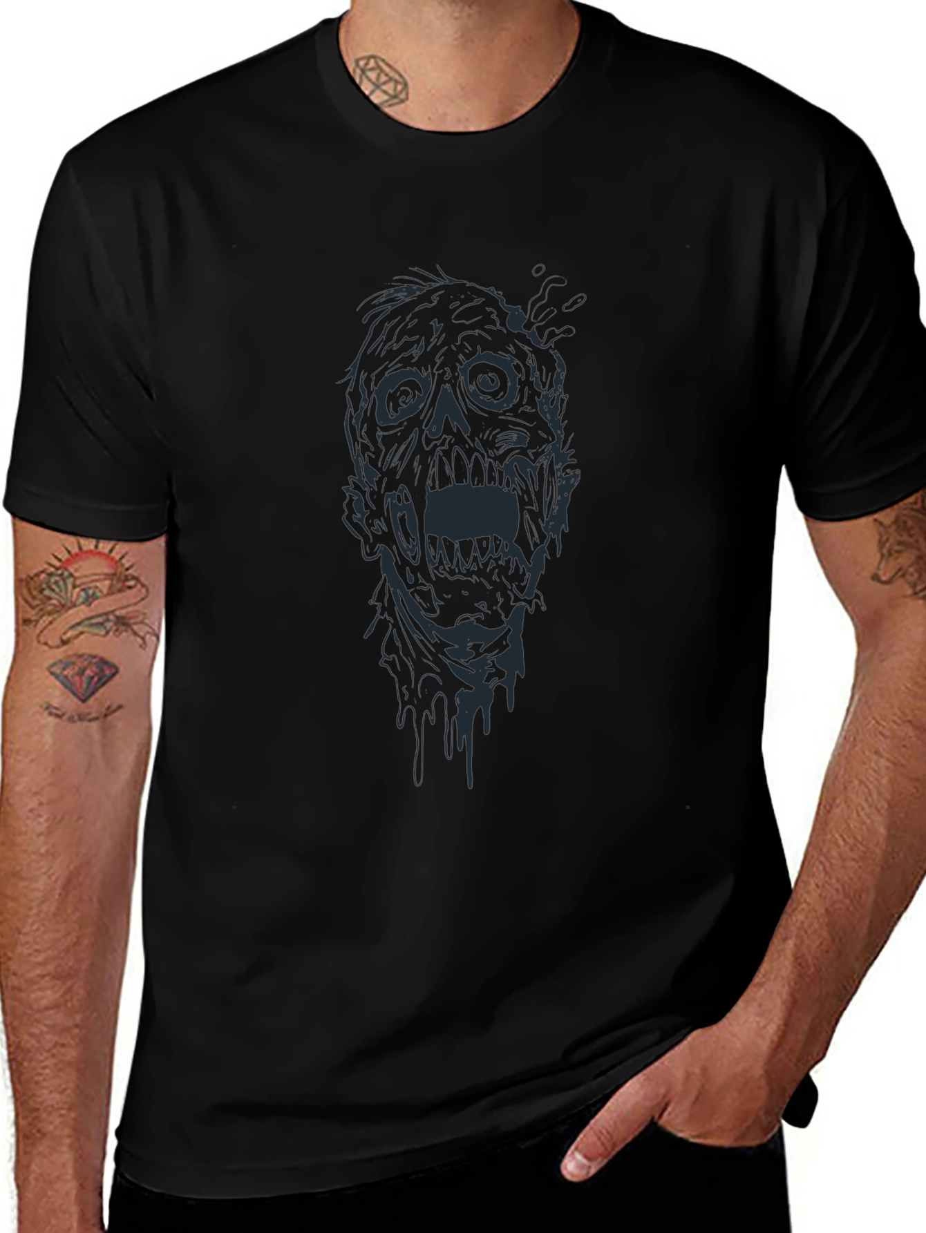 Zombie Graphic Tee - Black Horror T-Shirt