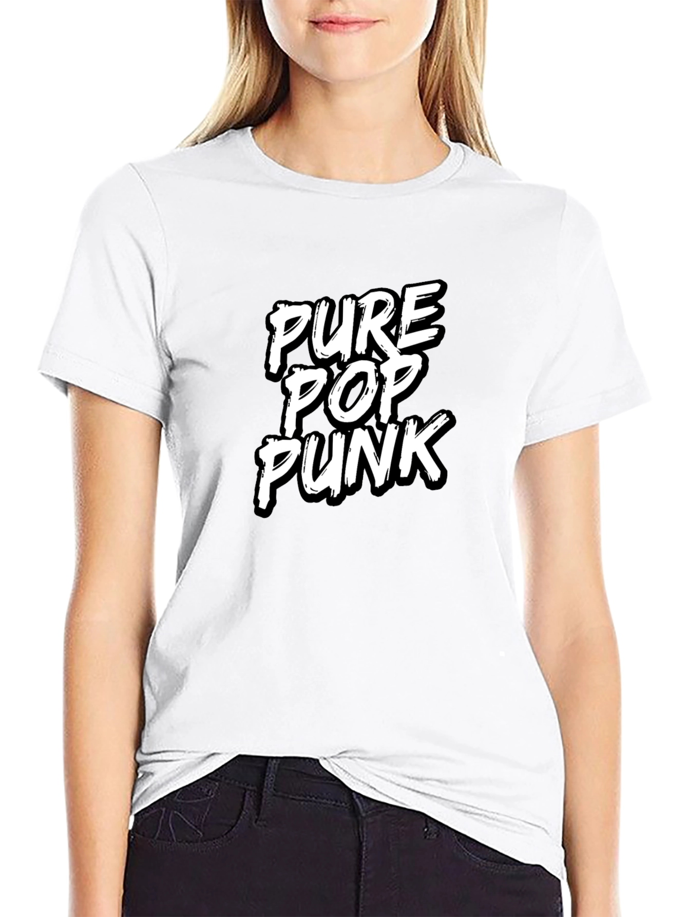 Pure Pop Punk Black Graphic Tee