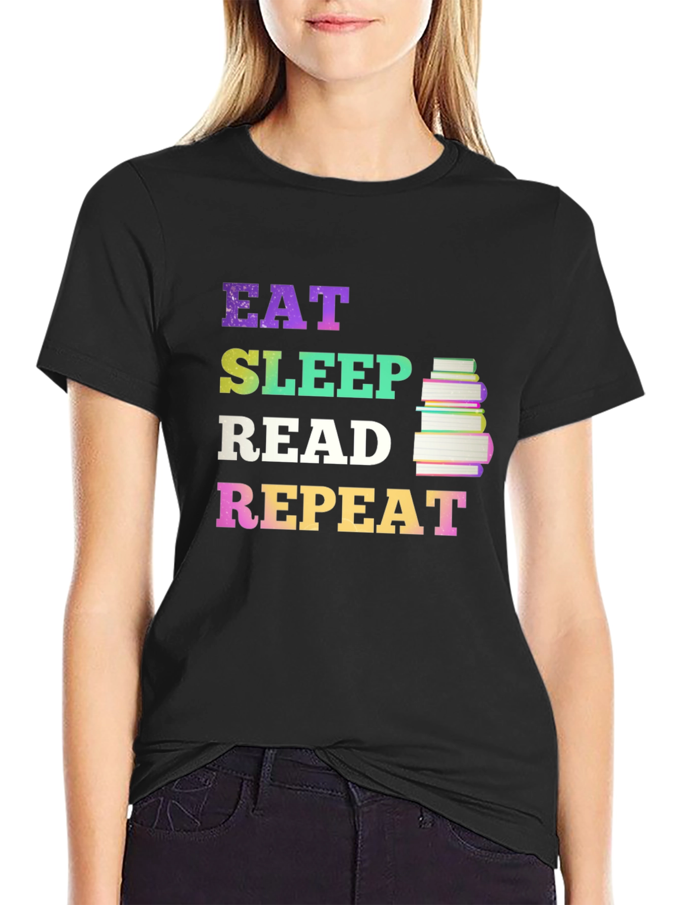 Eat Sleep Read Repeat Graphic Tee