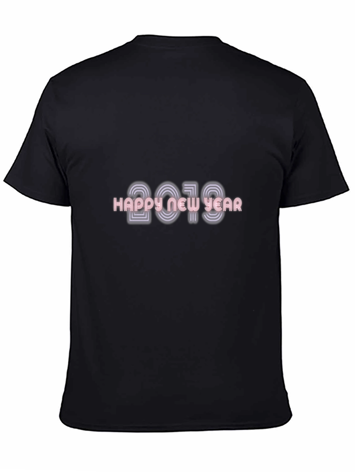 Happy New Year 2019 T-Shirt Black Casual