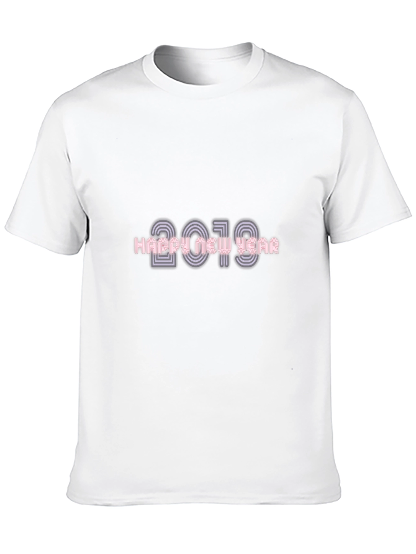 Happy New Year 2019 T-Shirt Black Casual