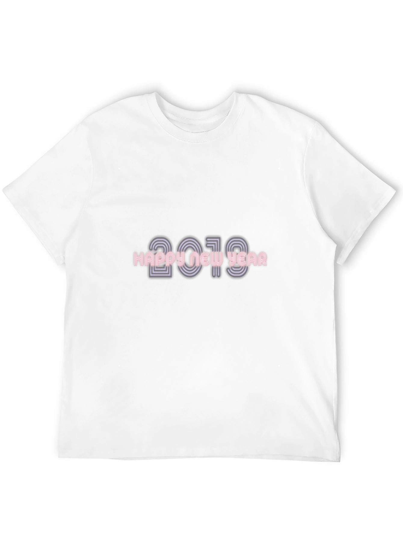 Happy New Year 2019 T-Shirt Black Casual