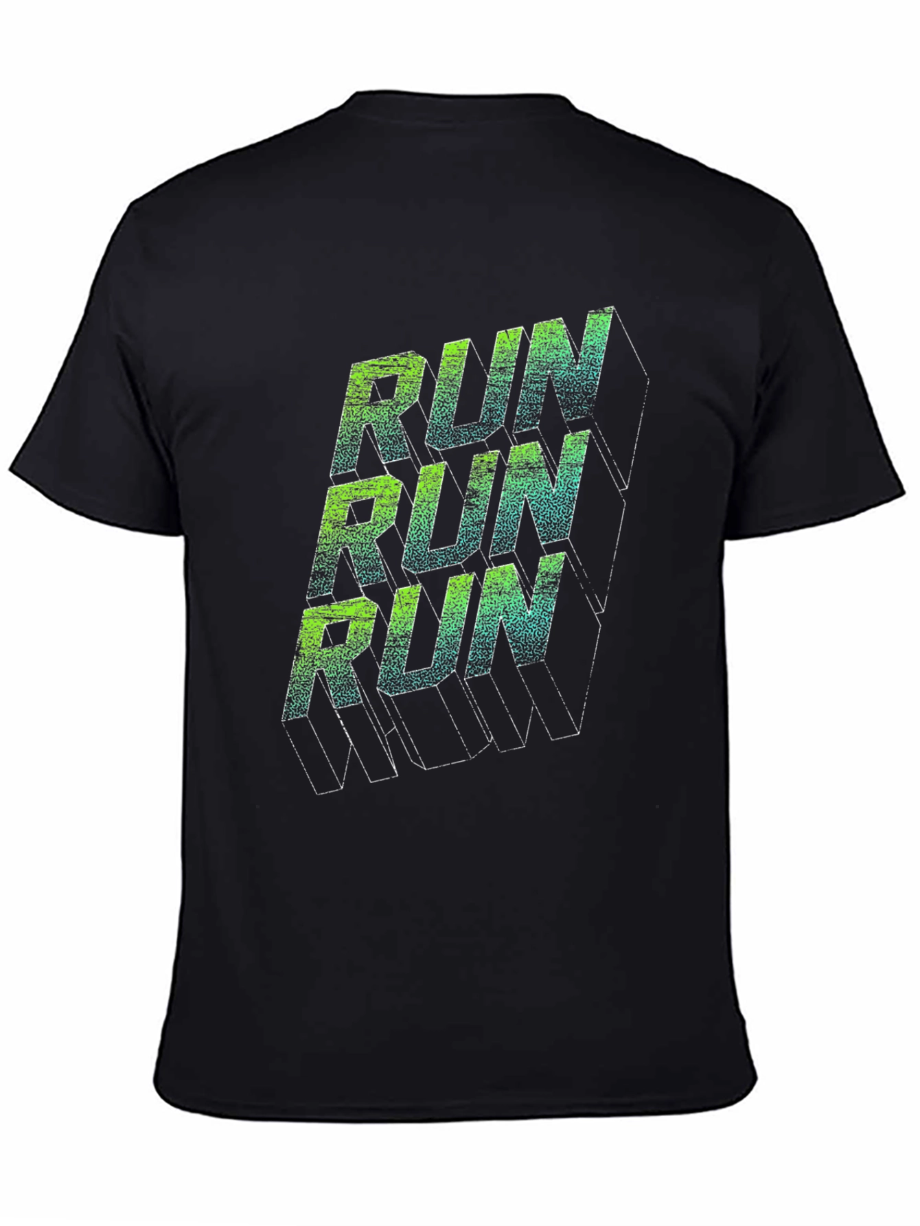 Run Graphic Print Black T-Shirt