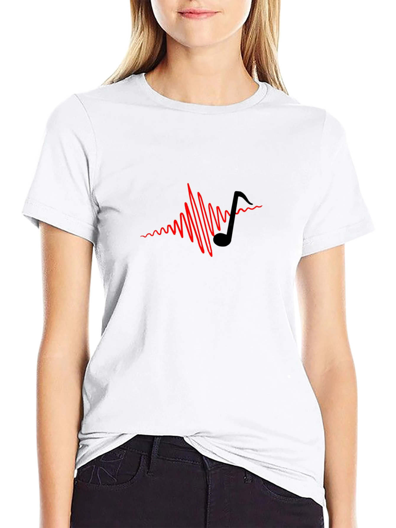 Music Note Graphic Tee - Black T-Shirt