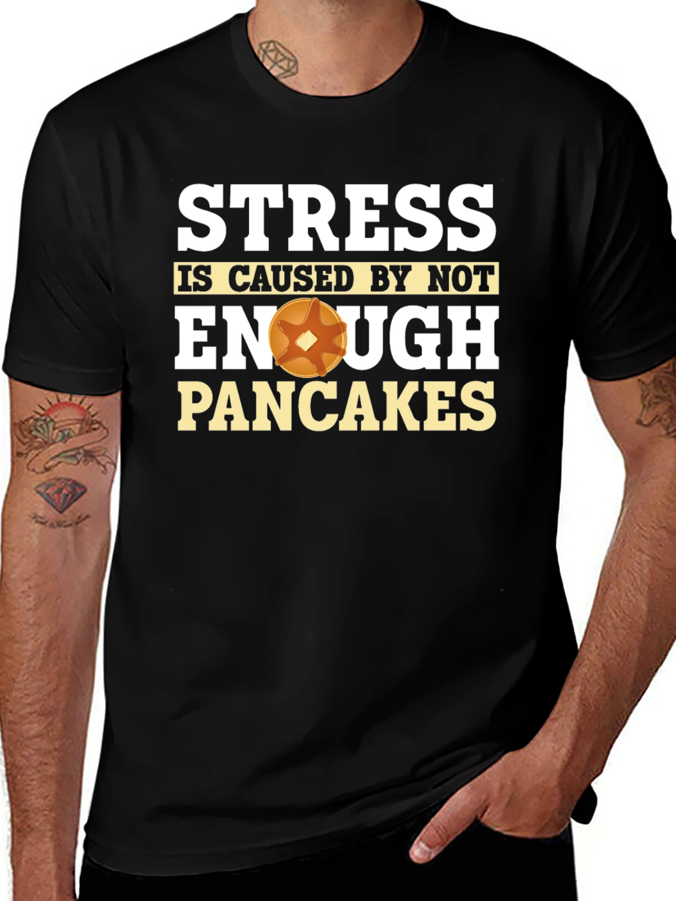 Stress Pancakes Funny Graphic T-Shirt