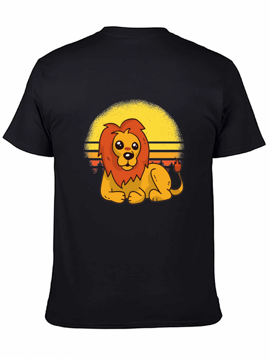 Lion Sunset T-Shirt - Cute Animal Graphic Tee