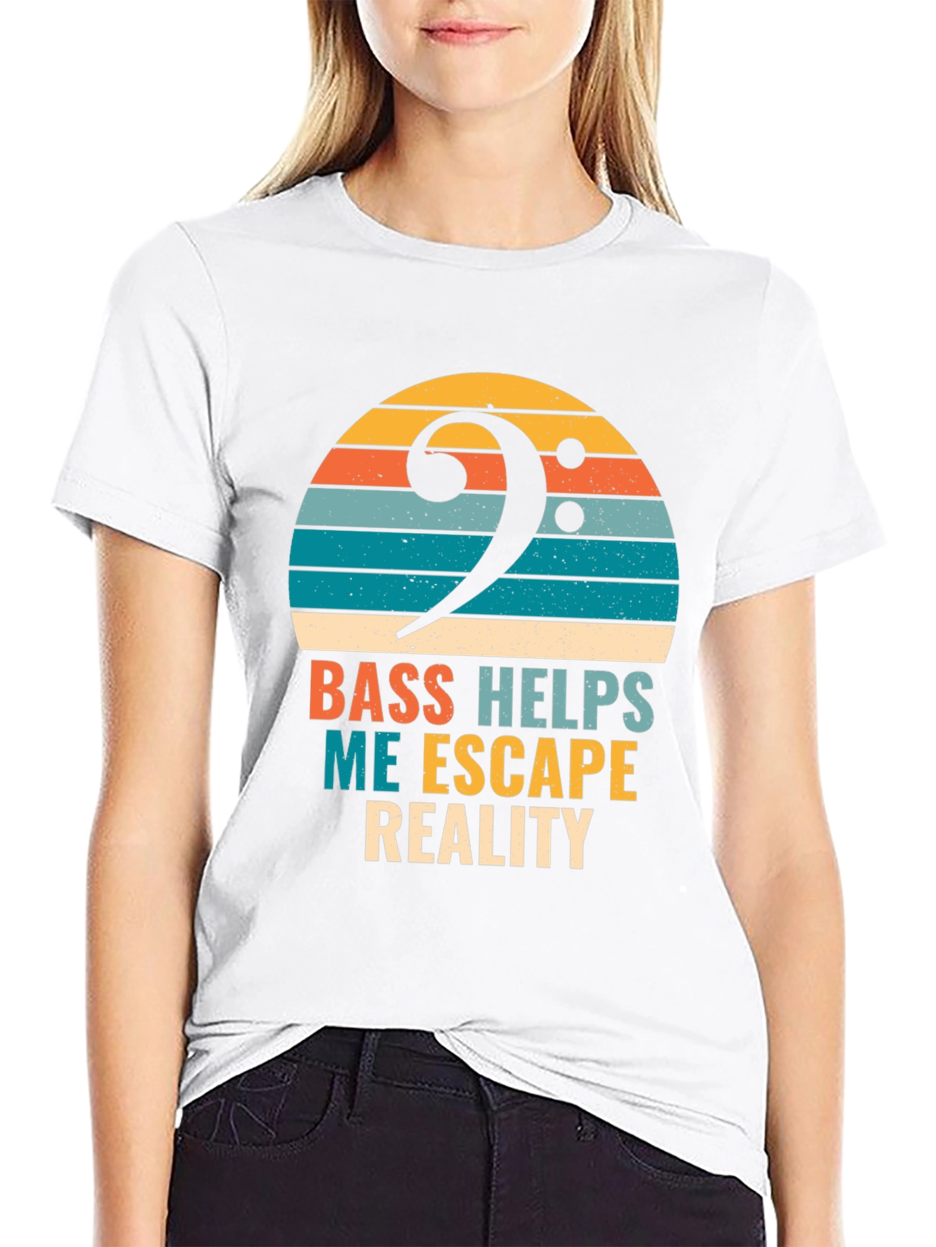 Bass Helps Me Escape Reality T-Shirt - Musician Tee