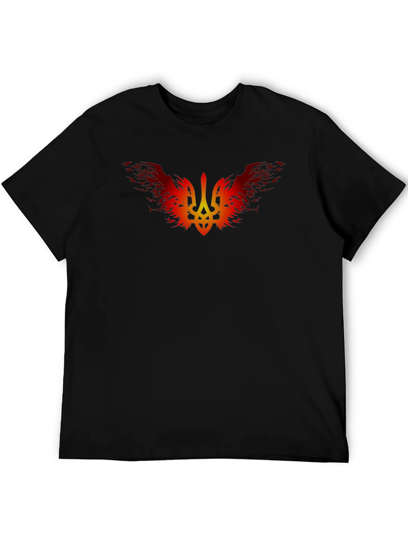 Fiery Ukrainian Trident Black T-Shirt