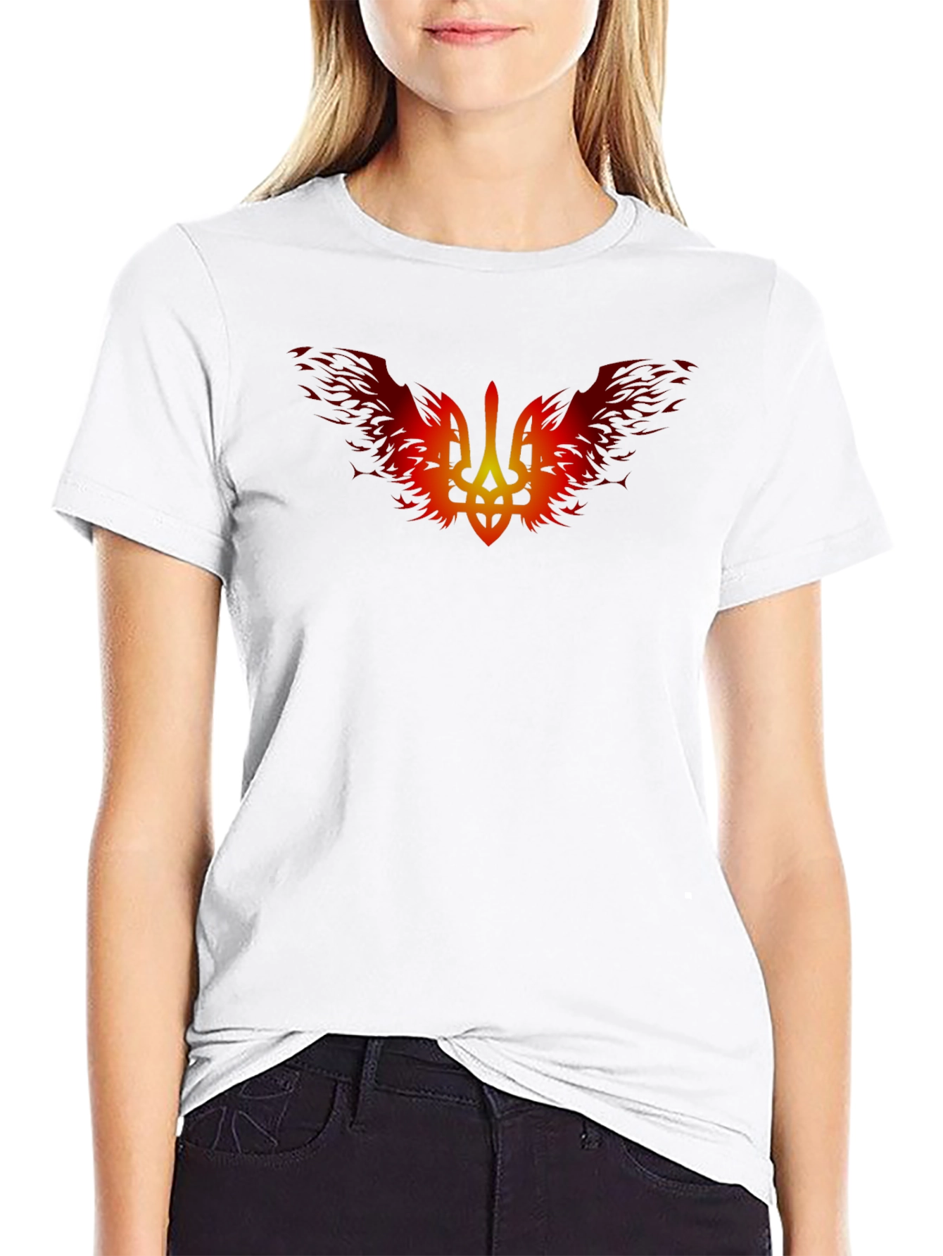 Fiery Ukrainian Trident Black T-Shirt