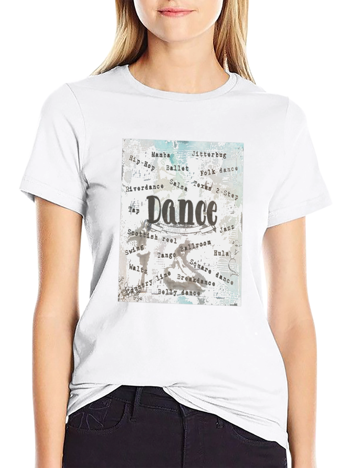 Dance Styles Graphic Tee - Casual Black T-Shirt