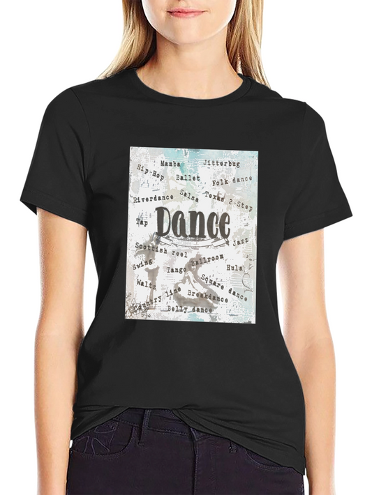 Dance Styles Graphic Tee - Casual Black T-Shirt