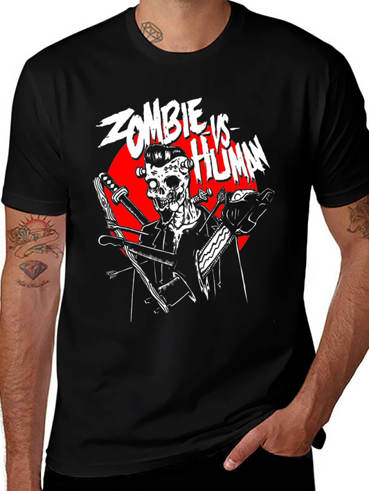 Zombie vs Human Graphic T-Shirt