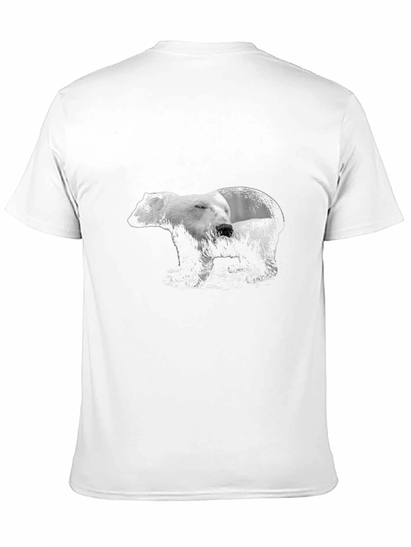 Bear Graphic Print Black T-Shirt