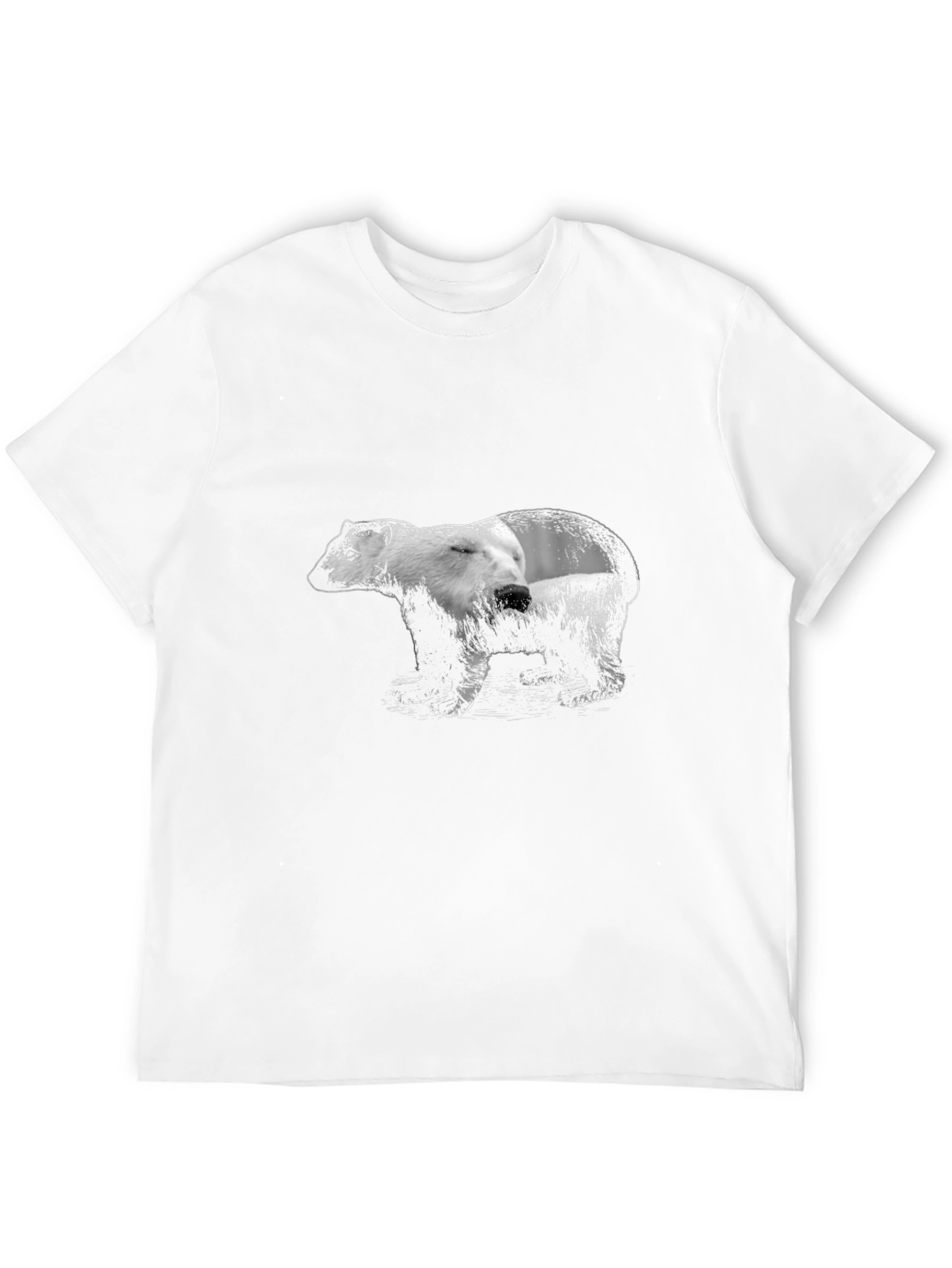 Bear Graphic Print Black T-Shirt