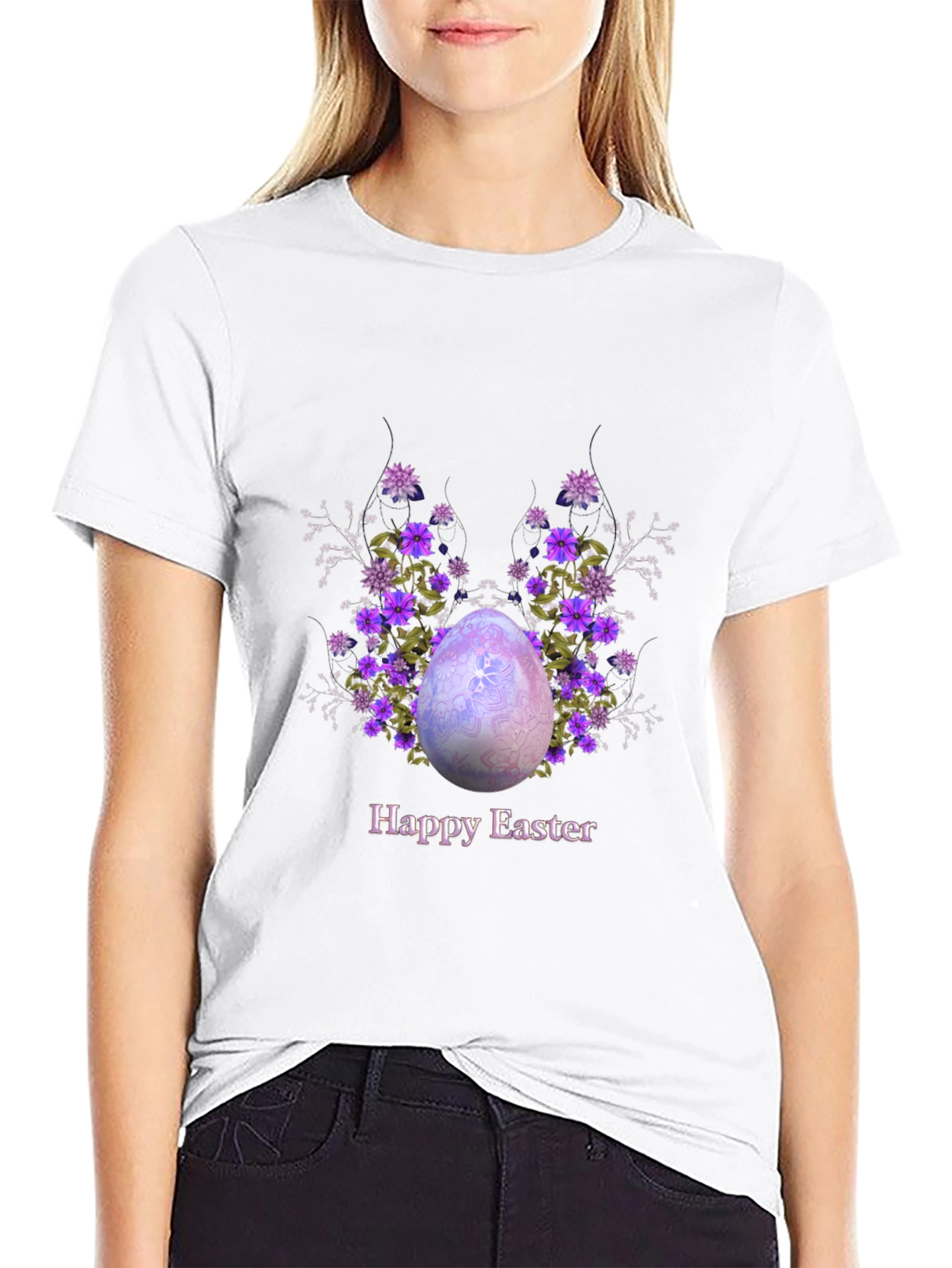Happy Easter Egg Floral T-Shirt