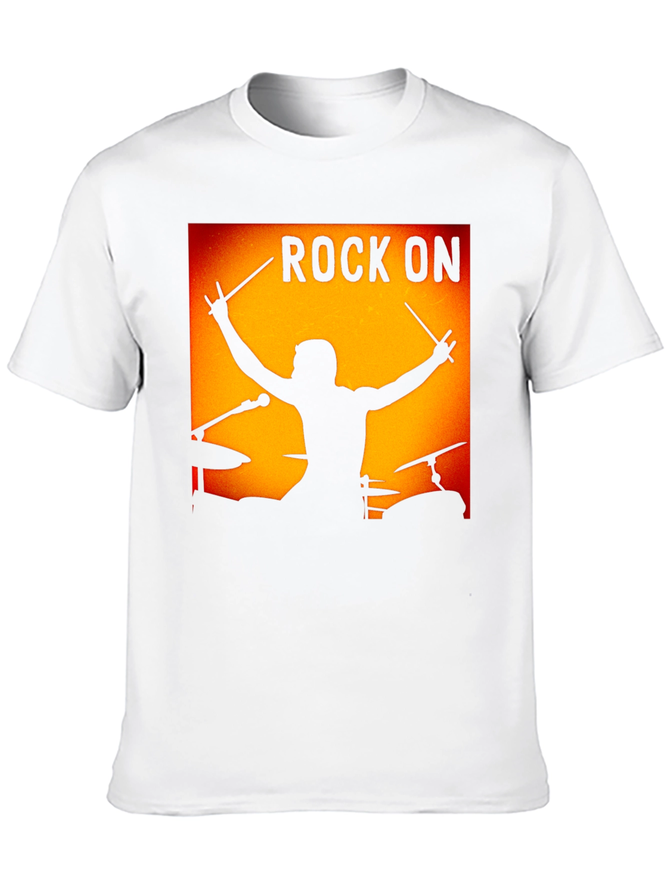 Rock On Drummer Graphic Black T-Shirt