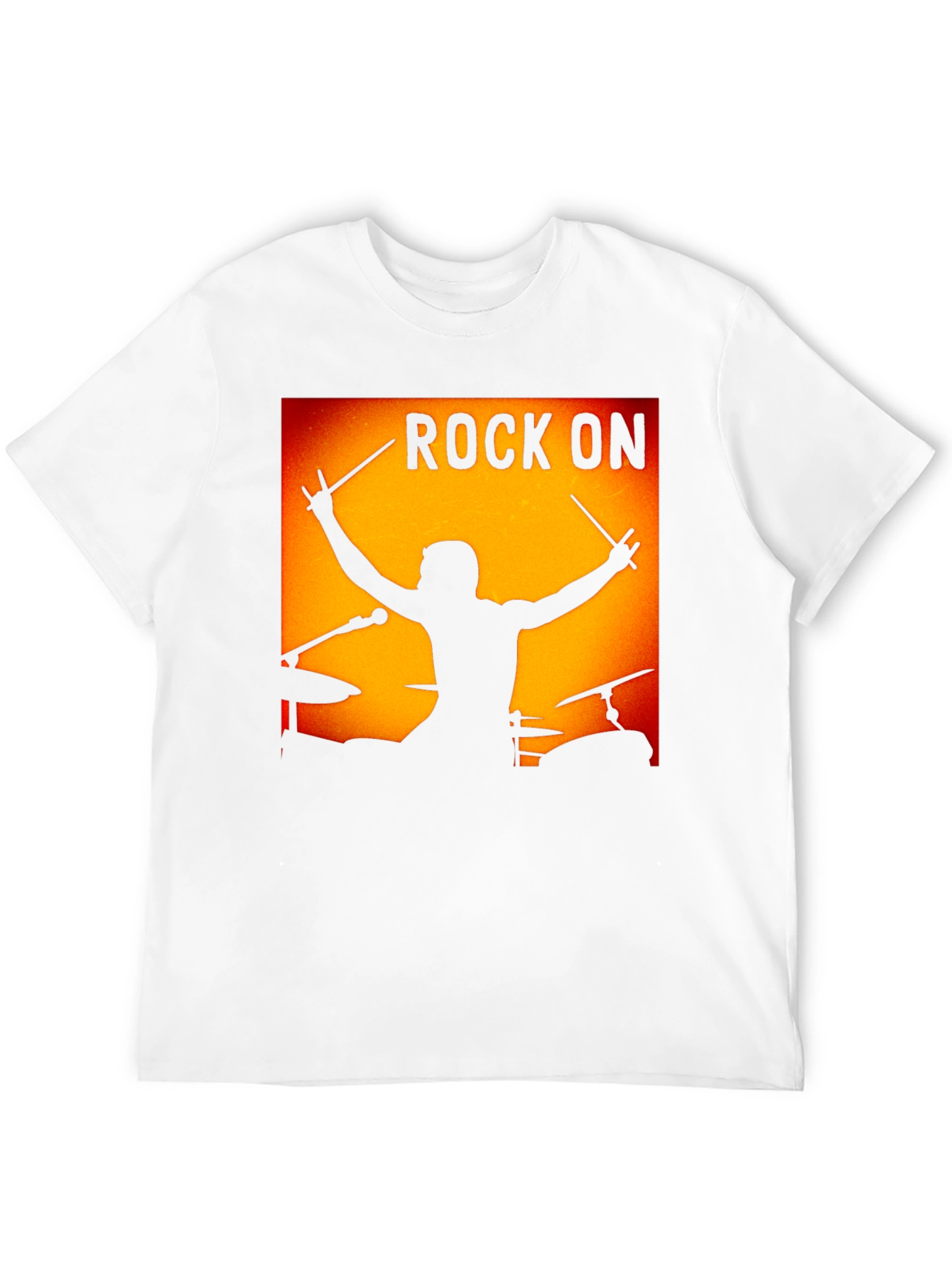 Rock On Drummer Graphic Black T-Shirt