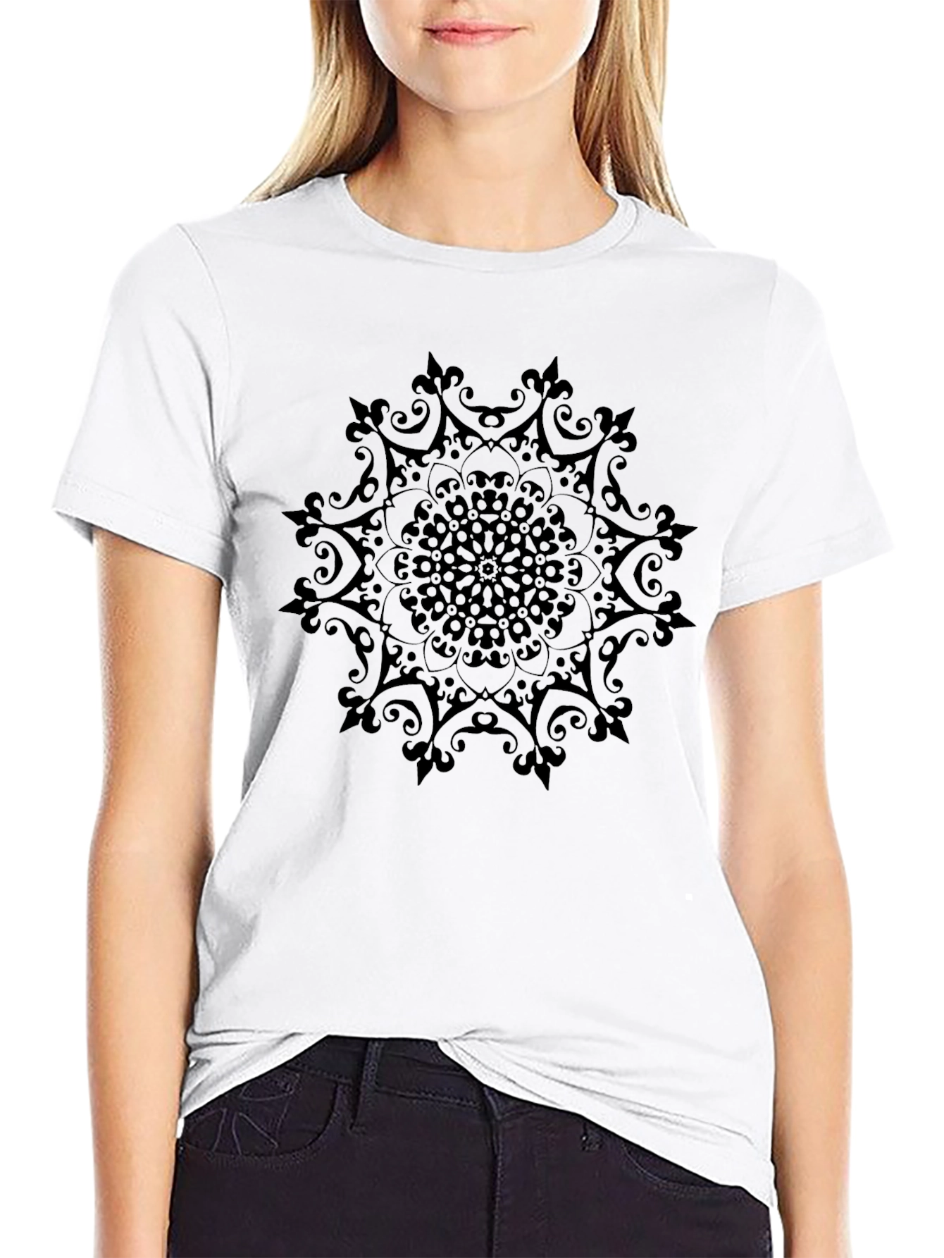 Black Mandala Graphic Tee - Stylish Unisex Casual Wear