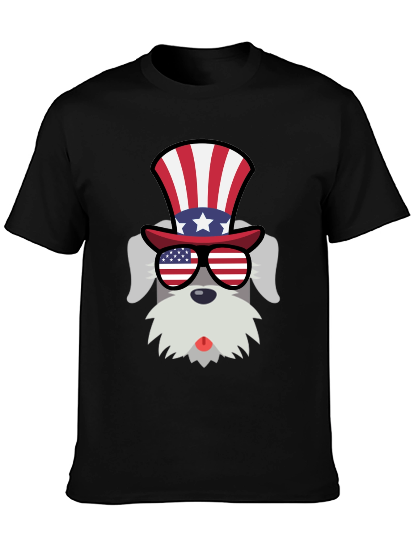 Patriotic Schnauzer T-Shirt - USA Dog
