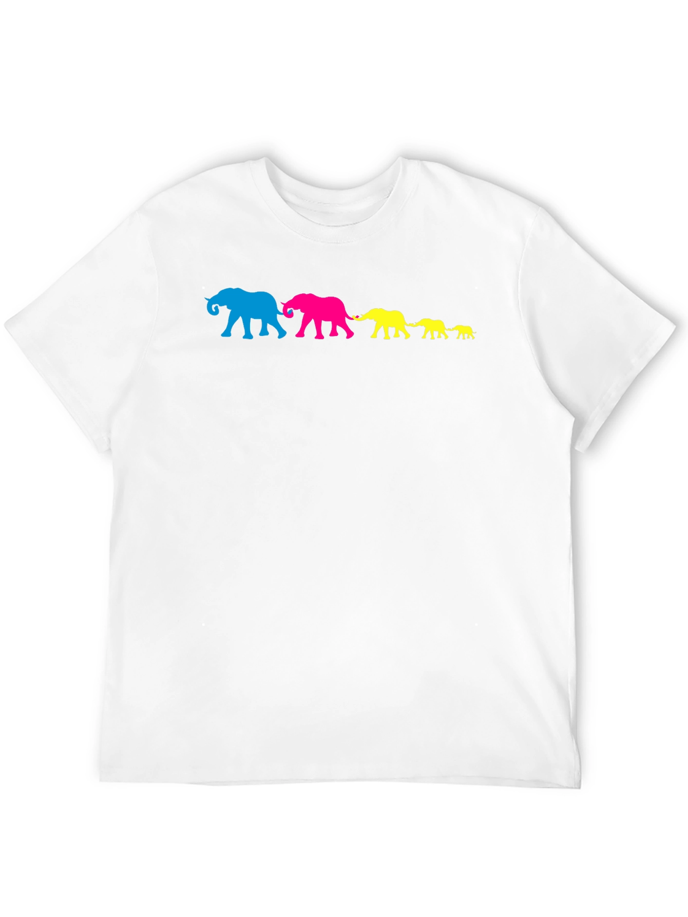 Elephant Family T-Shirt - Black Cotton Crew Neck