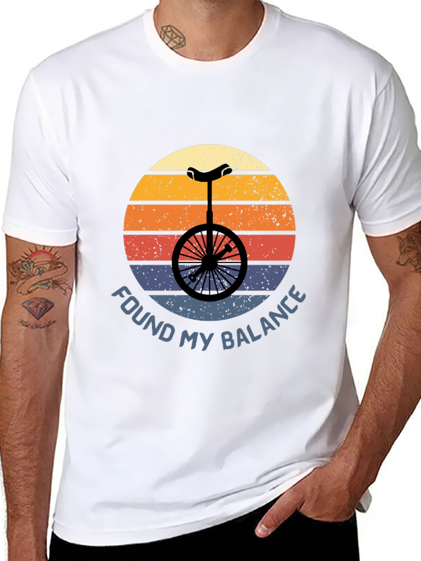 Found My Balance Unicycle T-Shirt - Retro Design