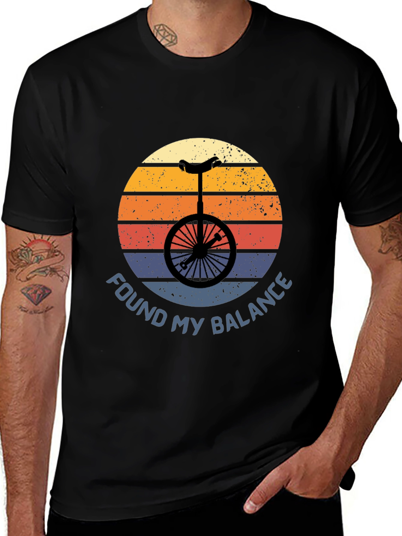 Found My Balance Unicycle T-Shirt - Retro Design