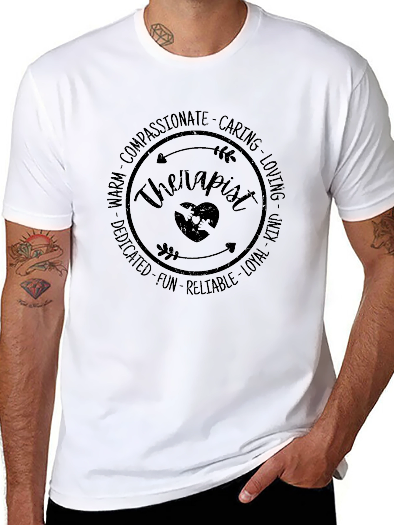 Therapist Qualities Graphic T-Shirt - Black