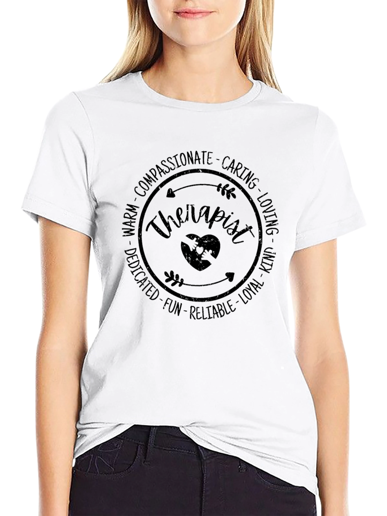 Therapist Qualities Graphic T-Shirt - Black