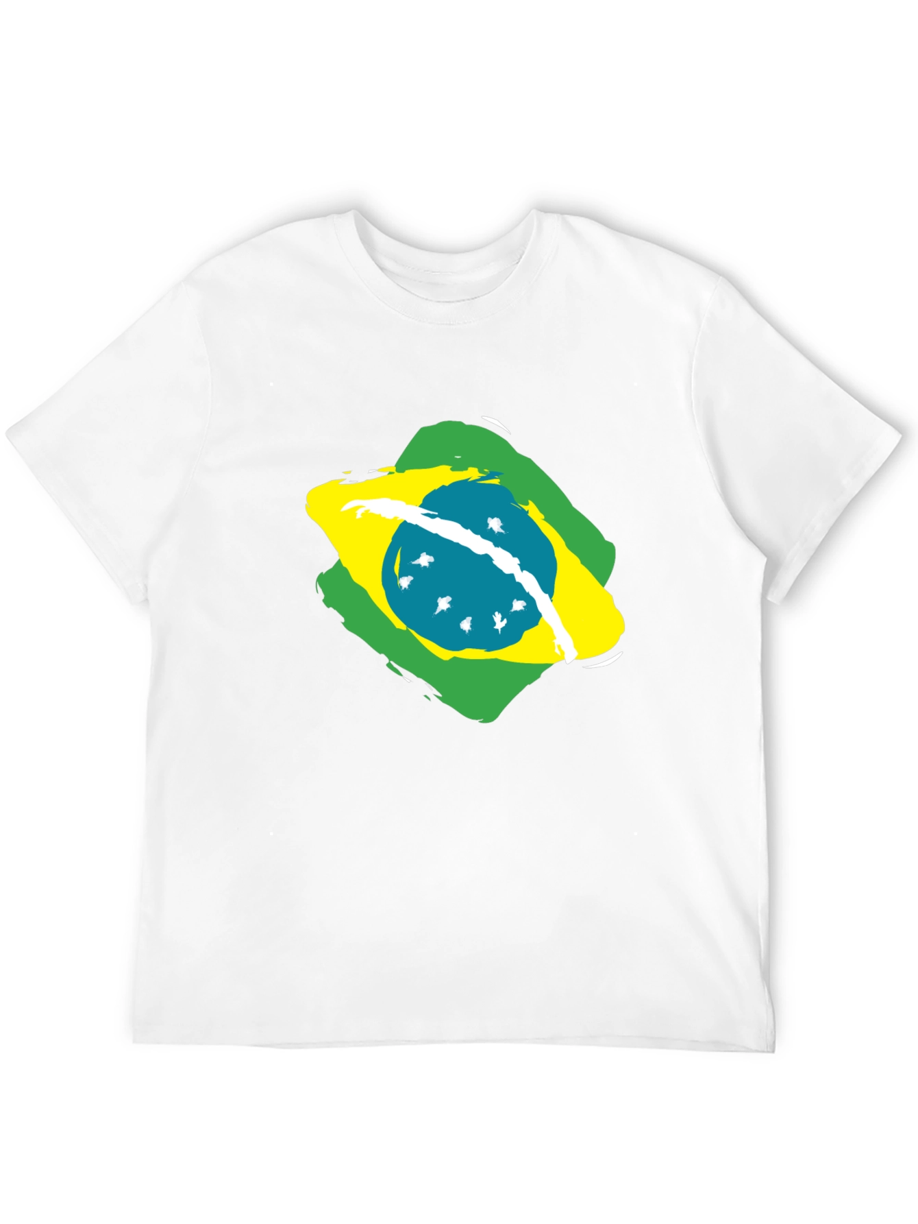 Brazil Flag Graphic Tee - Black Cotton T-Shirt