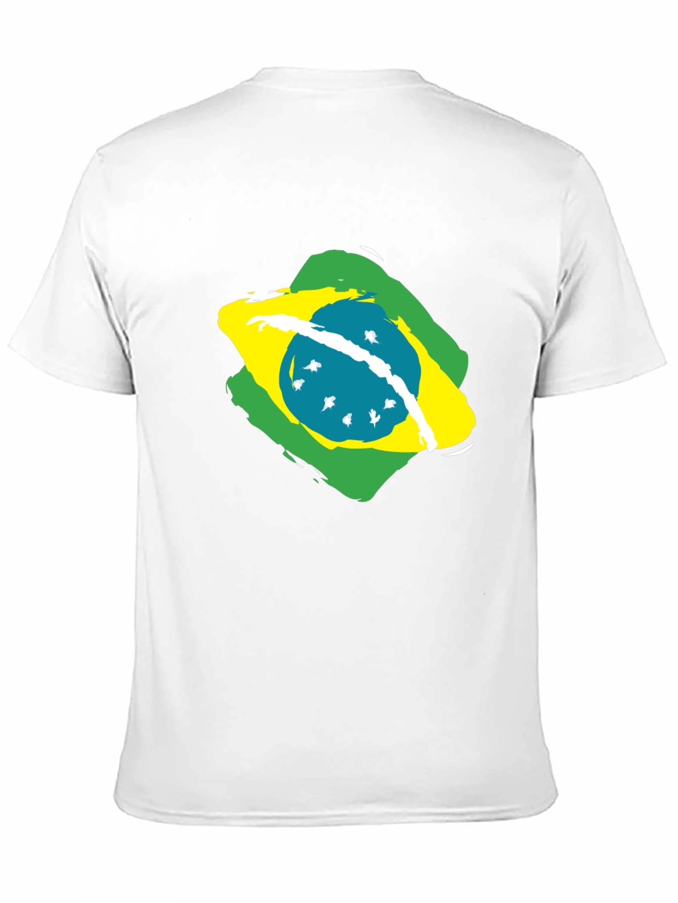 Brazil Flag Graphic Tee - Black Cotton T-Shirt
