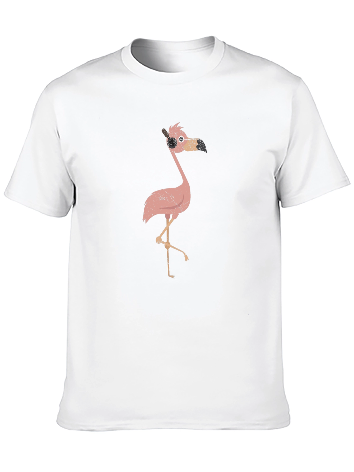 Cool Flamingo T-Shirt - Black Crew Neck Tee