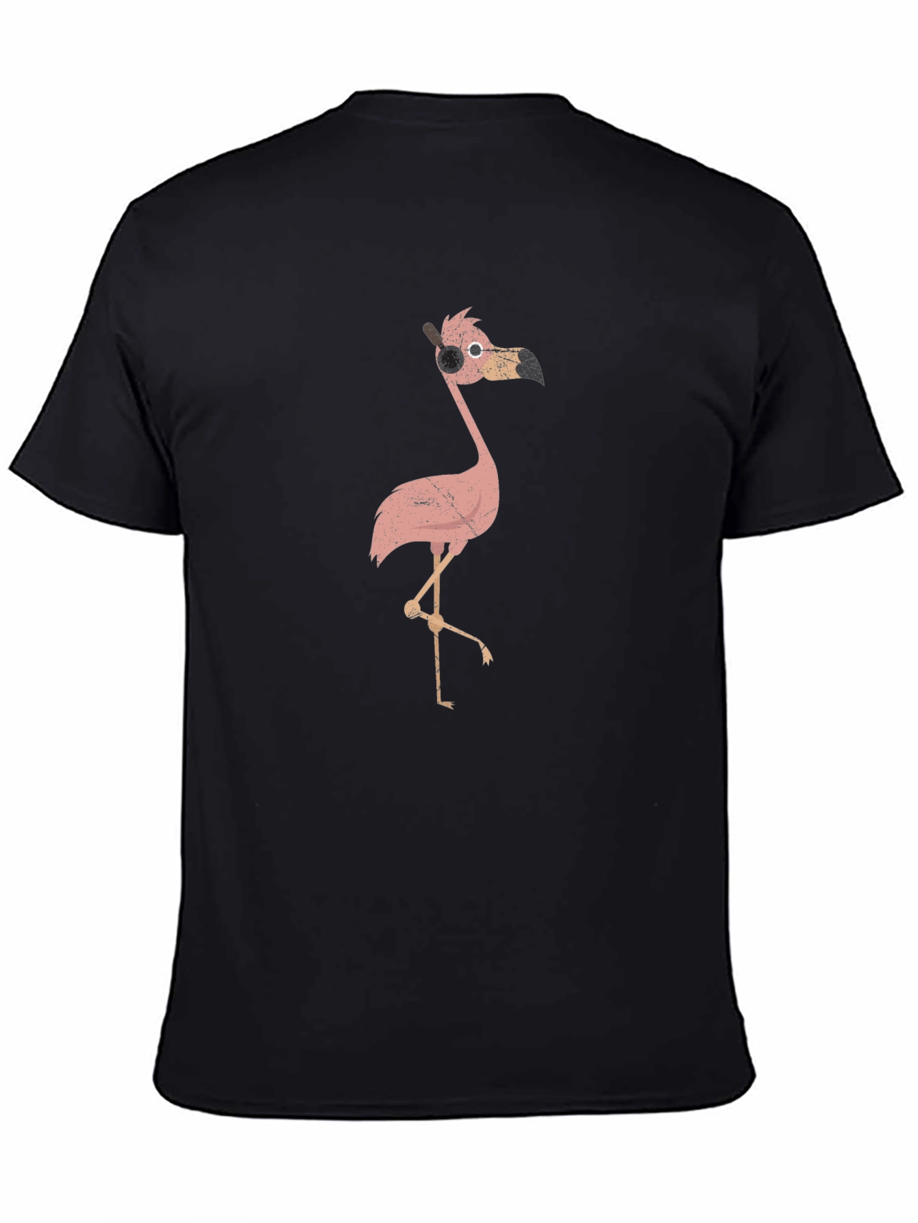 Cool Flamingo T-Shirt - Black Crew Neck Tee