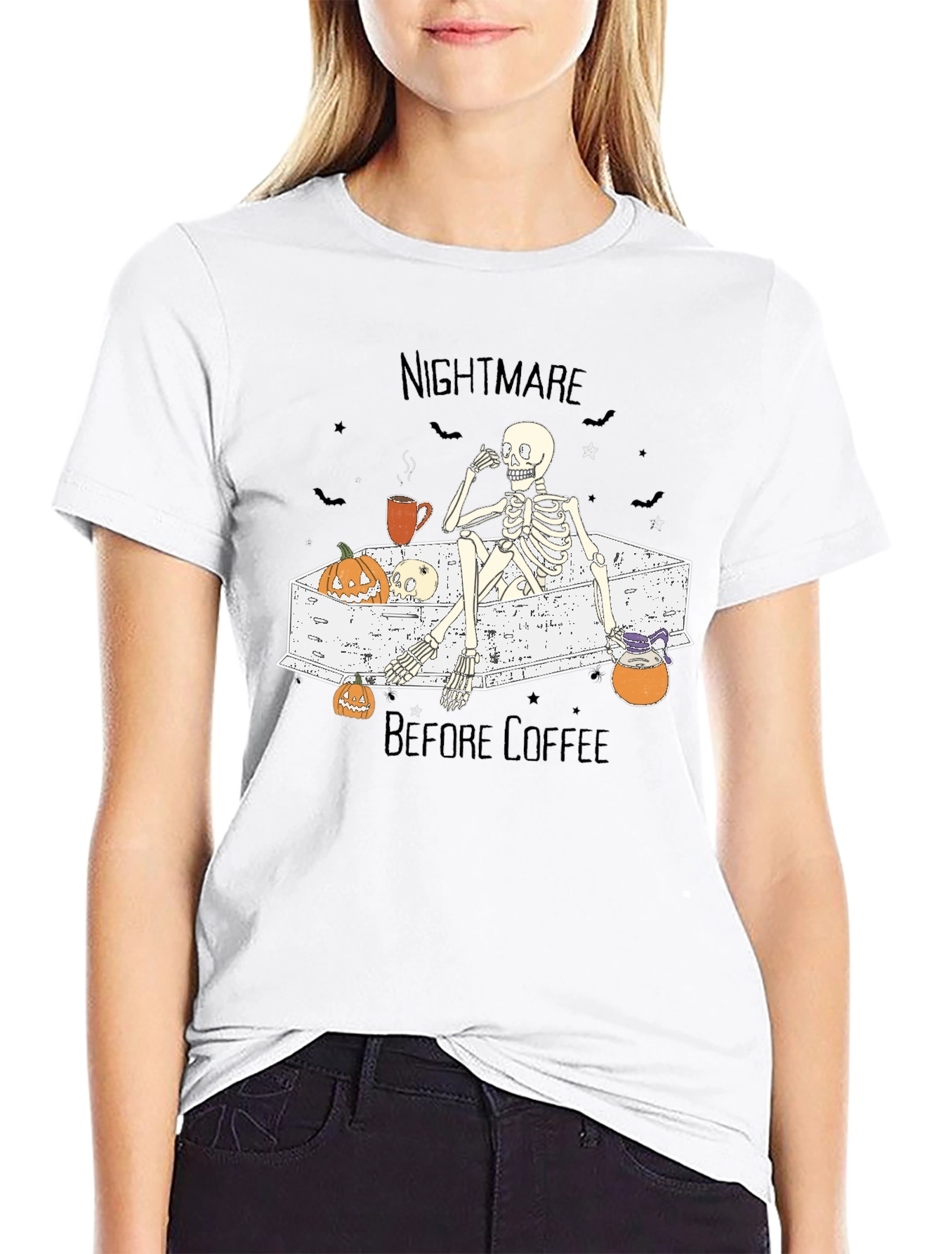 Nightmare Before Coffee Skeleton T-Shirt
