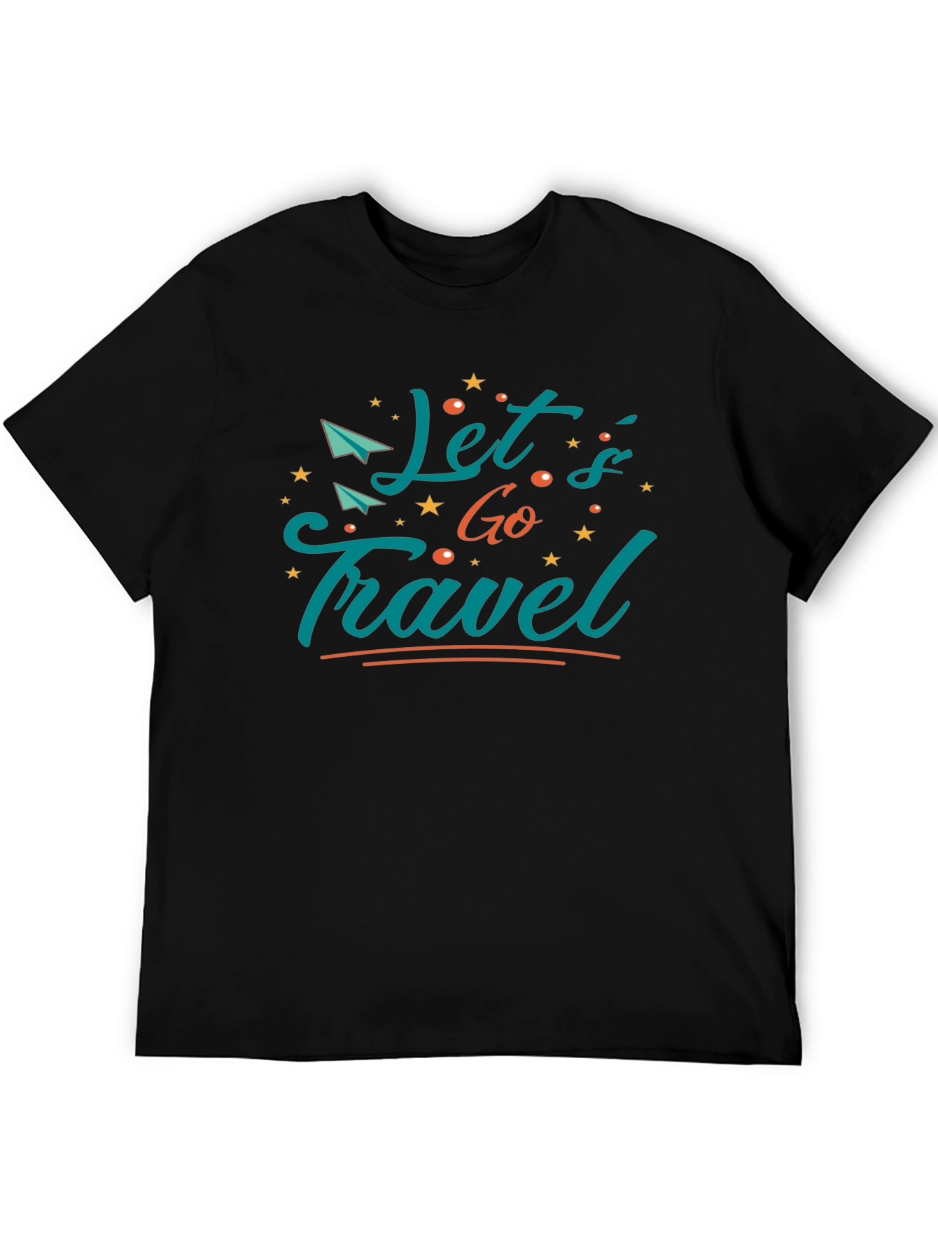 Lets Go Travel Black T-Shirt