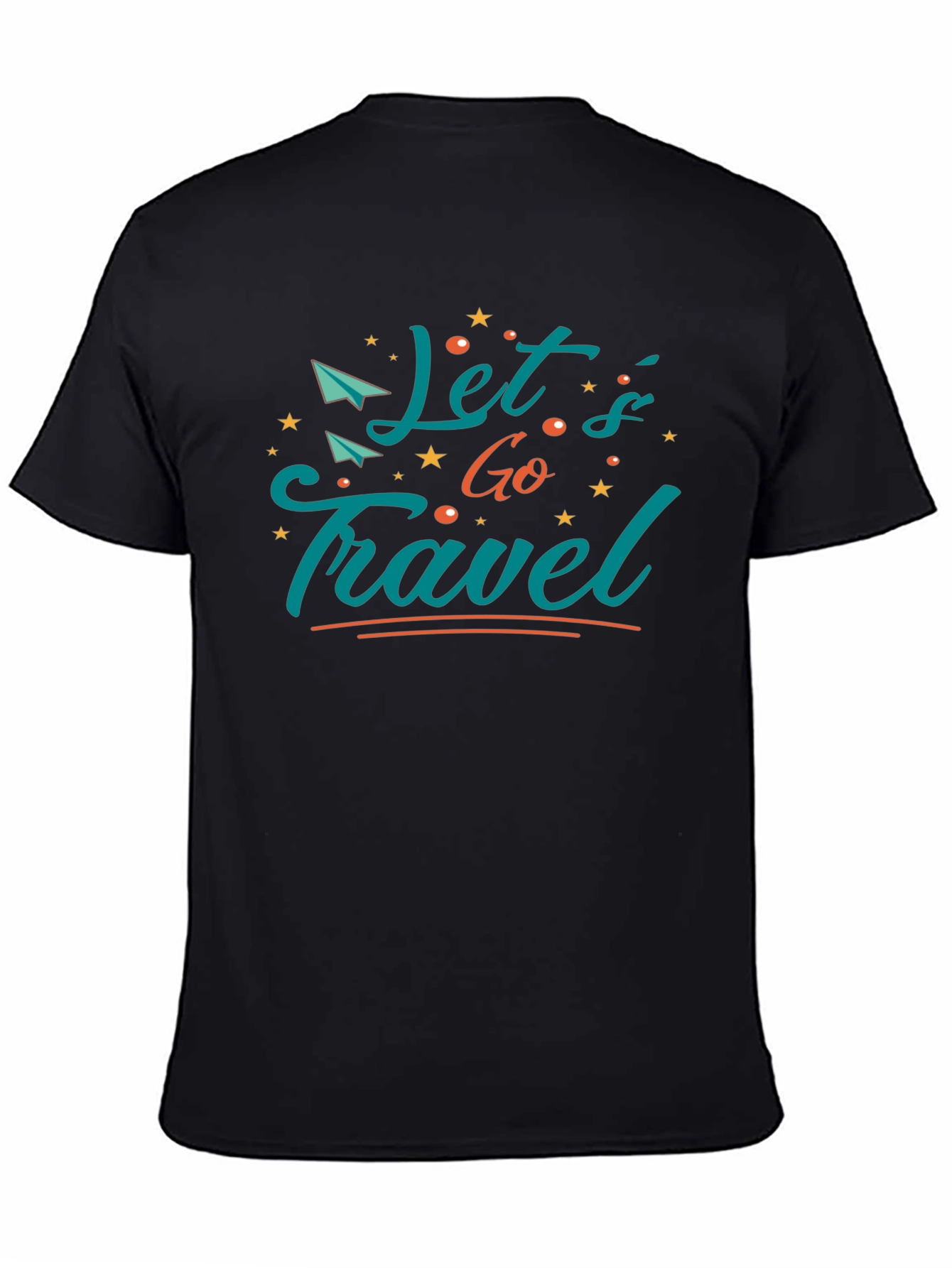 Lets Go Travel Black T-Shirt