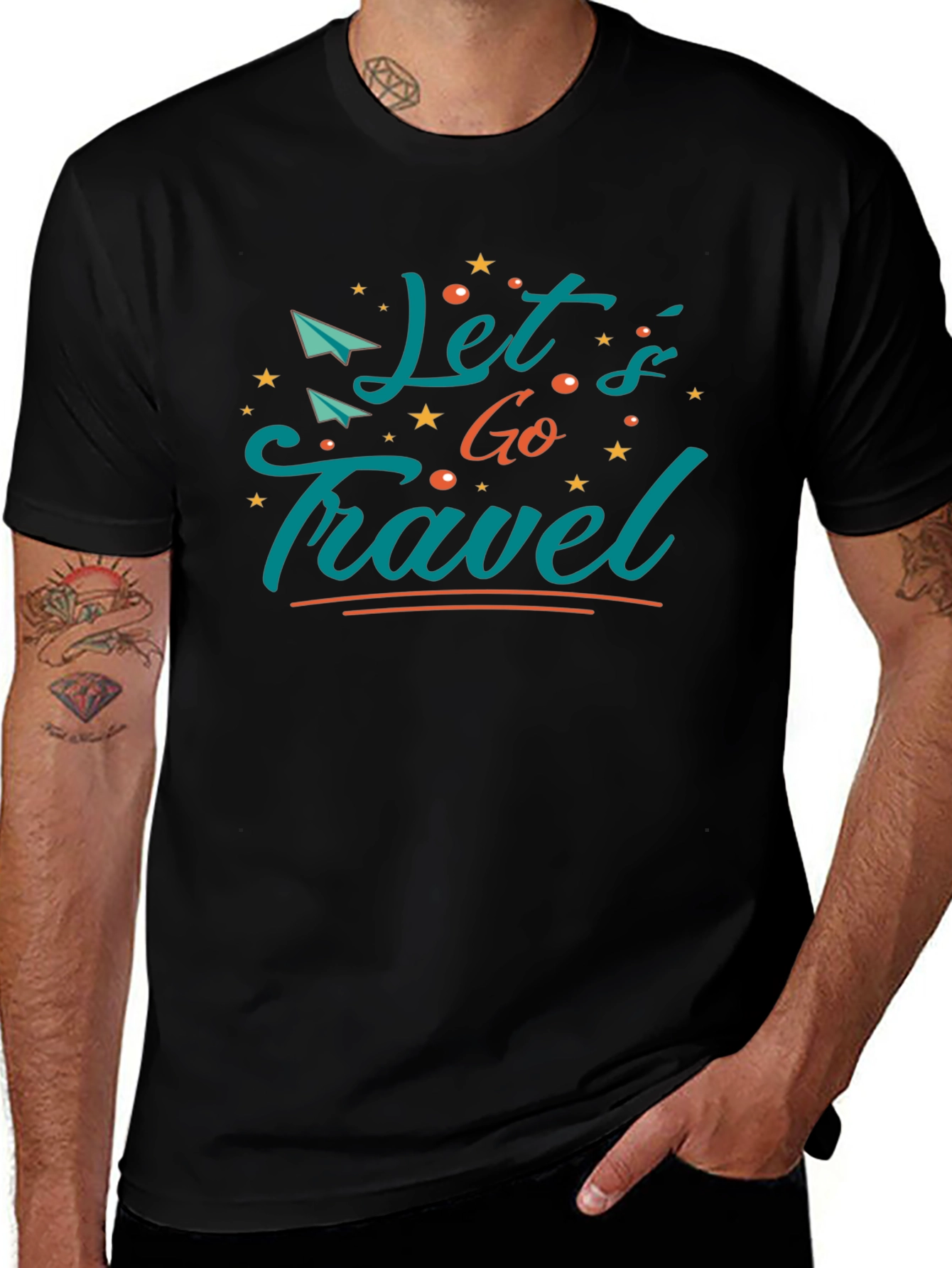 Lets Go Travel Black T-Shirt