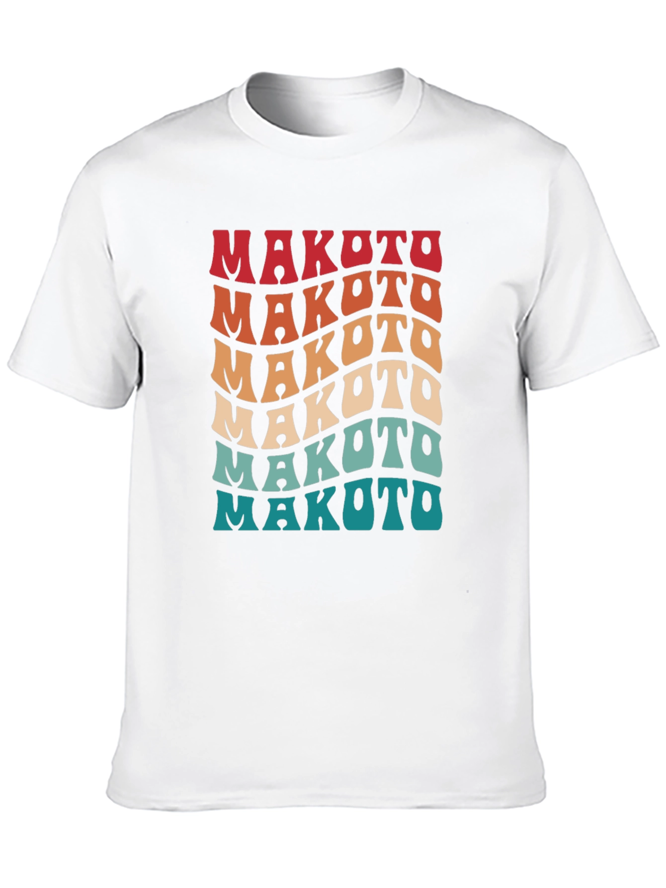 Makoto Retro T-Shirt - Stylish Wavy Text Design